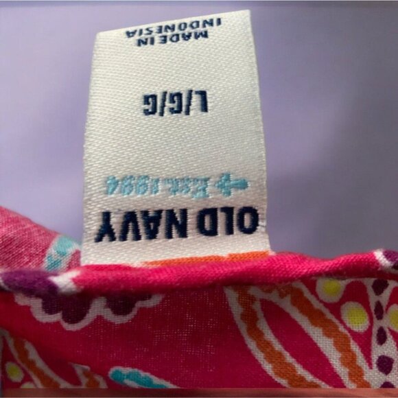 Old Navy Womens Multicolor Geometric Boho Cotton Shift Mini Dress  Size Large - Picture 3 of 8